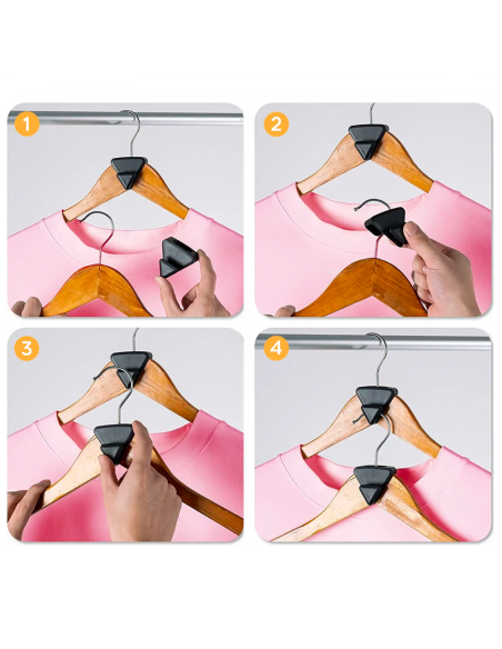 Lot de 10 Cintres Suspendus avec Connecteurs en Plastique Économiseurs d'Espace