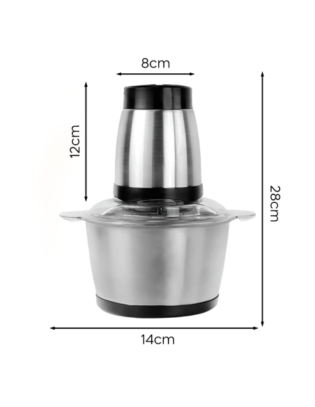 Hachoir à viande et légumes multifonction 400W bol 3L hacher mélanger