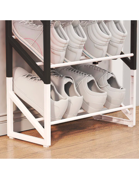 Étagère à chaussures en plastique multifonctionnelle à 3 niveaux
