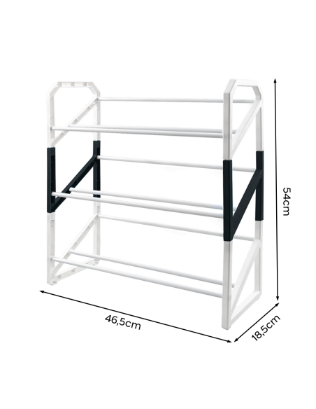 Étagère à chaussures en plastique multifonctionnelle à 3 niveaux