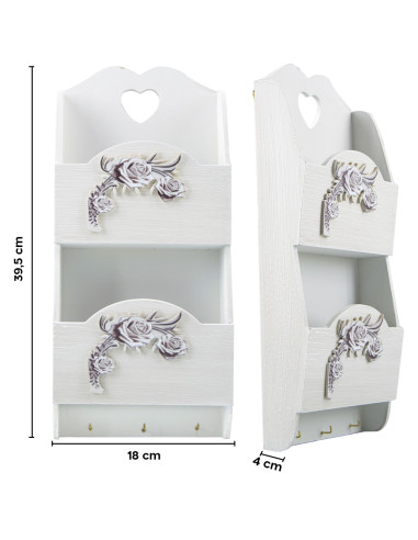 Organiseur mural bois lettres avec 2...