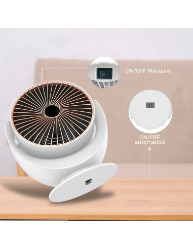 Mini chauffage électrique de bureau 900W avec...