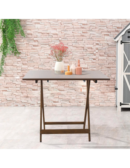 Table de jardin en bois Formica 60x90 F2011 NOYER Pliable Gain de Place