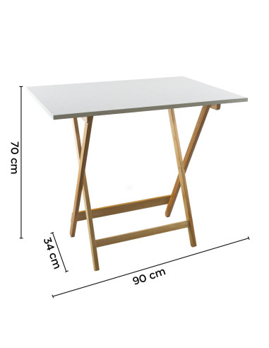 Table de jardin en bois Formica 60x90 F2147...