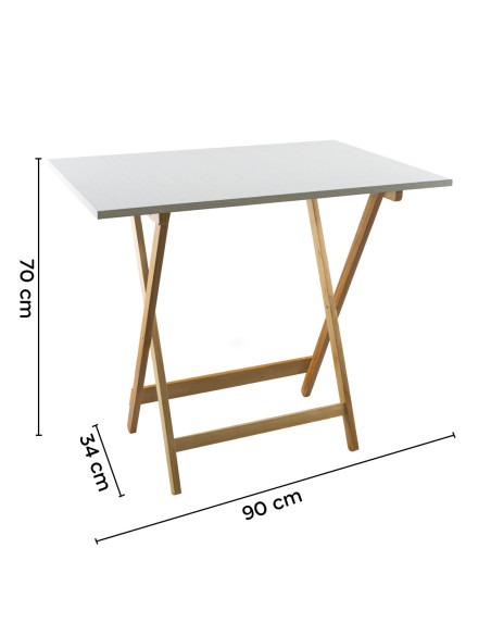 Table de jardin en bois Formica 60x90 F2147 OLMO pliante pour gagner de la place