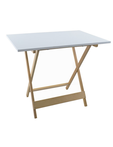 Table de jardin en bois Formica 60x90 F2149 BLANC Pliable Gain de Place