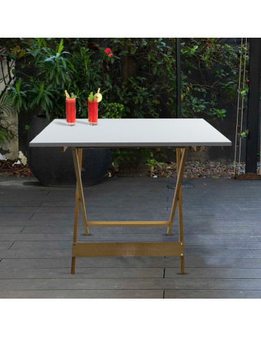 Table de jardin en bois Formica 60x90 F2149...