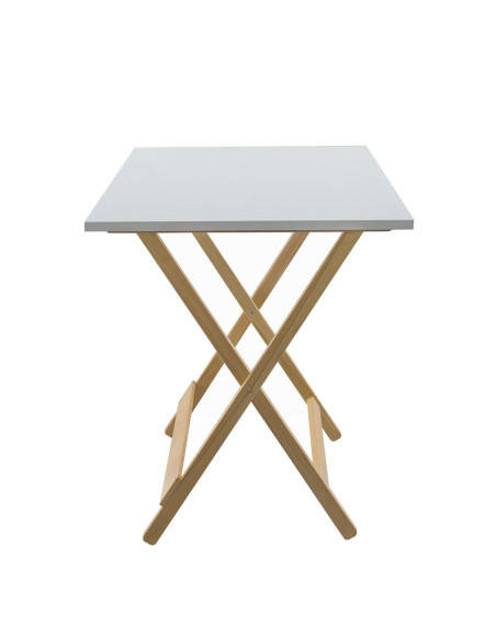 Table de jardin en bois Formica 60x90 F2149 BLANC Pliable Gain de Place