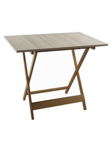 Table jardin en bois de hêtre Formica 60x90 F2069 GRIS Pliable pour l'extérieur