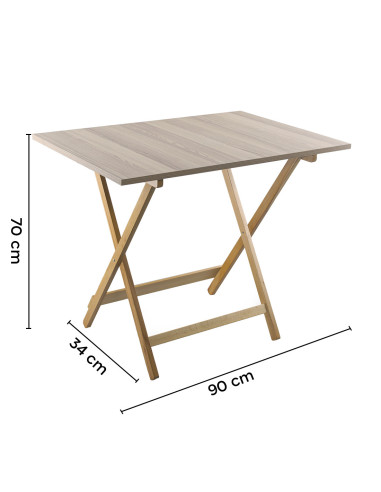 Table de jardin en bois de hêtre Formica 60x90...