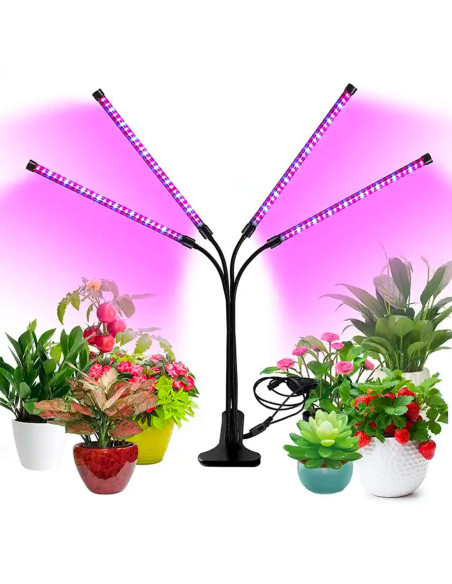 Lampe LED Culture pour Plantes Éclairage Intérieur 4 Bandes LED Alimentation USB