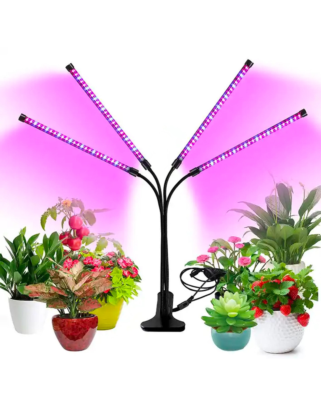 Lampe LED Culture pour Plantes Éclairage Intérieur 4 Bandes LED  Alimentation USB