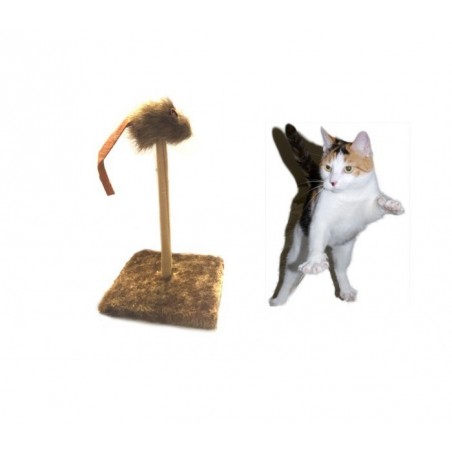 Jouet + grattoir pour chat avec la souris (30 x 30 x 35 cm)- Jouet + grattoir pour chat avec la souris (30 x 30 x 35 cm)-