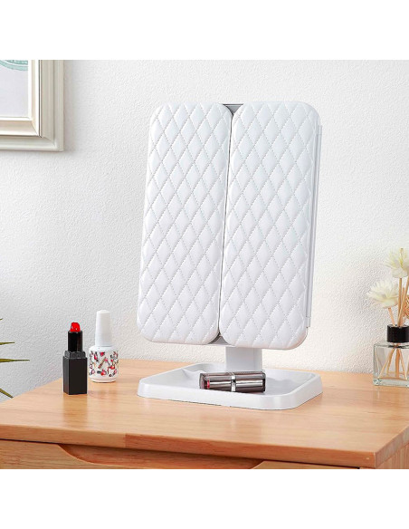 Miroir cosmétique LED Make UP rechargeable 3x design tactile 3 modes d'éclairage