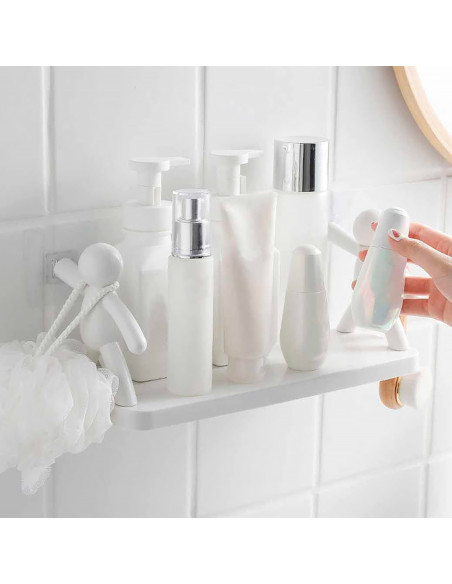 Étagère organisatrice murale sans perçage pour salle de bains et cuisine