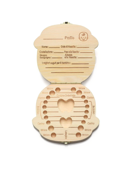 Boîtier en bois 4221 porte dents de lait pour garçon et fille