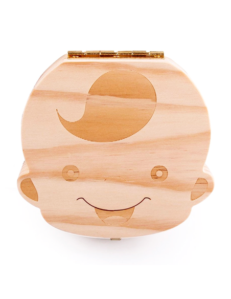 Boîtier en bois 4221 porte dents de lait pour garçon et fille