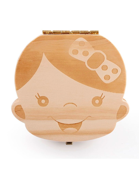 Boîtier en bois 4221 porte dents de lait pour garçon et fille