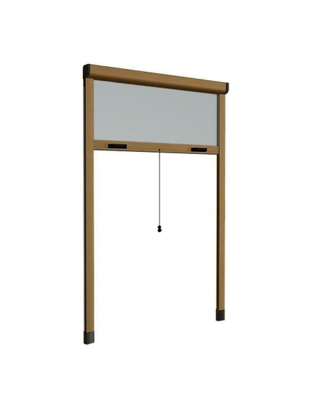 Moustiquaire enroulable 120x170 cm Kit pour Fenêtre et Cadre en Aluminium