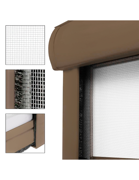 Moustiquaire enroulable 120x170 cm Kit pour Fenêtre et Cadre en Aluminium