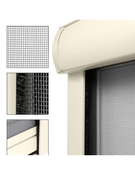 Moustiquaire enroulable 120x170 cm Kit pour Fenêtre et Cadre en Aluminium