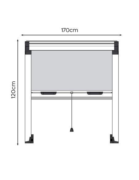 Moustiquaire enroulable 120x170 cm Kit pour Fenêtre et Cadre en Aluminium