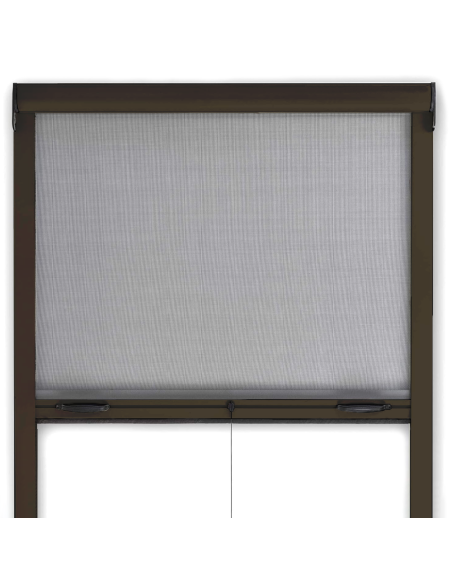 Moustiquaire enroulable 140x170 cm Kit pour Fenêtre et Cadre en Aluminium
