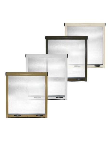 Moustiquaire Enroulable 160X170 Kit Réductible Fenêtre avec Cadre en Aluminium