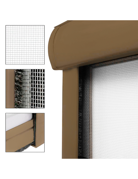 Moustiquaire Enroulable 160X170 Kit Réductible Fenêtre avec Cadre en Aluminium