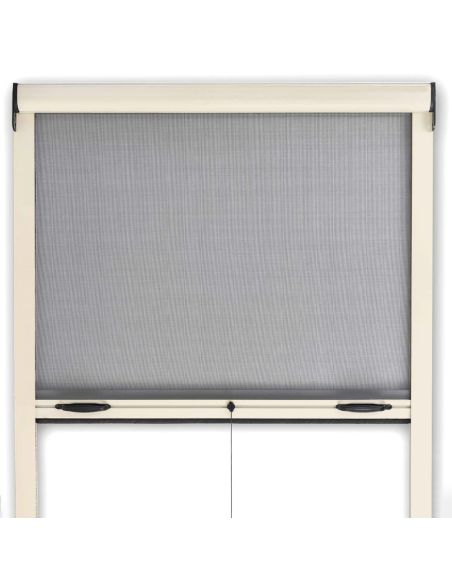 Moustiquaire Enroulable 160X170 Kit Réductible Fenêtre avec Cadre en Aluminium