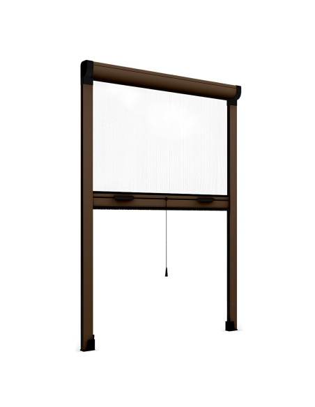 Moustiquaire Enroulable 160X170 Kit Réductible Fenêtre avec Cadre en Aluminium