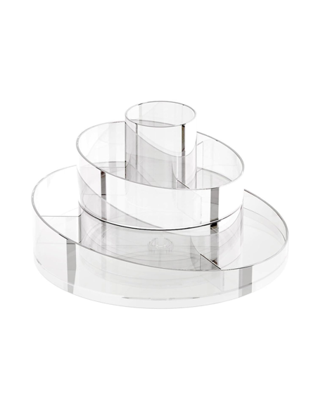 Organisateur de maquillage transparent Conteneur peu encombrant rotatif à 360°