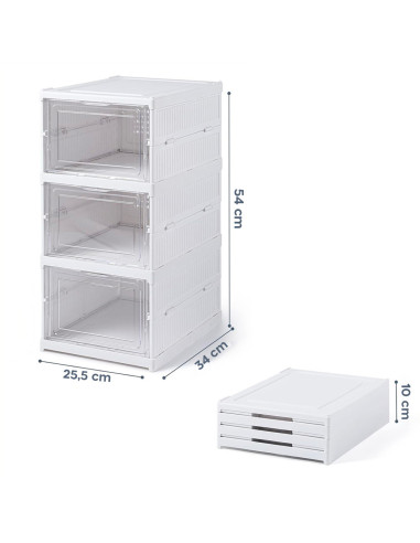 Range-chaussures 3 boîtes Conteneur pliable...