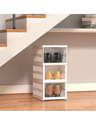 Range-chaussures 3 boîtes Conteneur pliable...