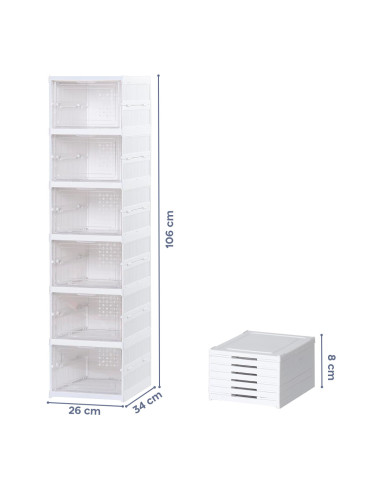 Range-chaussures 6 boîtes Conteneur pliable...