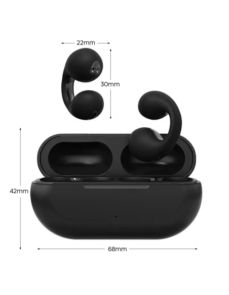 Écouteurs Bluetooth sans fil Rechargeables Conduction Osseuse Pince d'Oreille