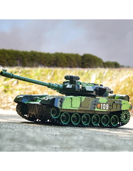 Tank Jouet avec Télécommande à l'Échelle 1:30 avec Effets Sonores et Lumières
