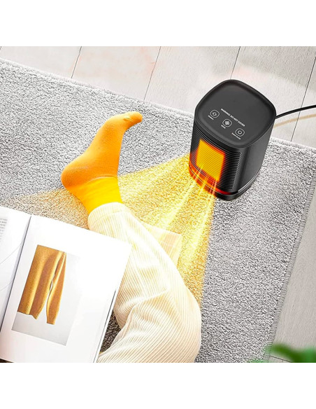 Mini Chauffage Électrique Portable 950W Bureau Ventilateur Chauffant Oscillant