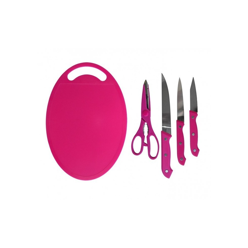 Set 5 pièces (couteaux + ciseaux + hachage) - différentes couleurs -ustensiles de cuisine