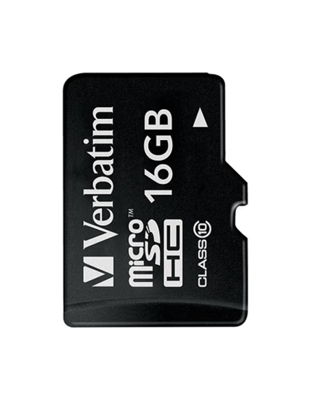 Carte mémoire micro SD VERBATIM MicroSDHC Classe 10 Capacité 16 Go