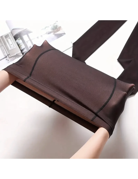 3 Collants Femme Effet Transparent Polaire 2 Noirs 1 Beige Thermiques Hivernaux