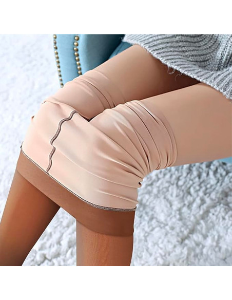3 Collants Femme Effet Transparent Polaire 2 Noirs 1 Beige Thermiques Hivernaux