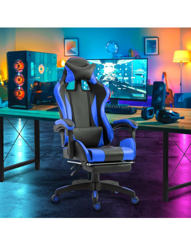 Chaise de bureau Gaming AZRACE simili-cuir avec...