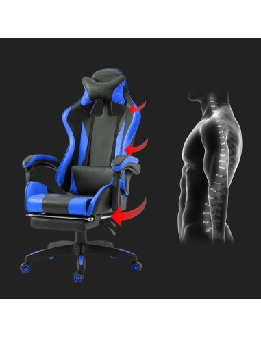 Chaise de bureau Gaming AZRACE simili-cuir avec...