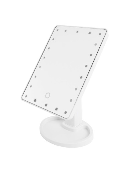 Miroir cosmétique LED rechargeable, portable de table, rotatif et inclinable