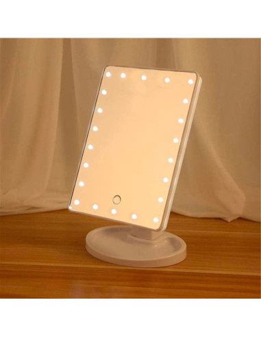 Miroir cosmétique LED rechargeable, portable de...