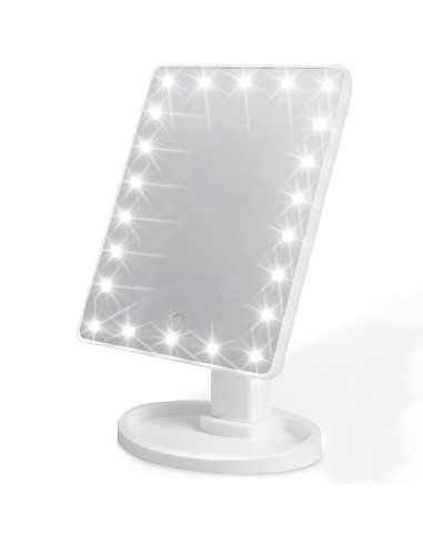 Miroir cosmétique LED rechargeable, portable de...