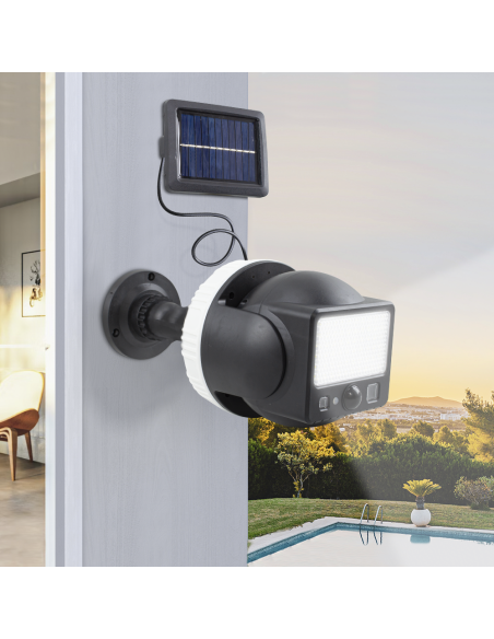 Lampe Solaire Rechargeable Panneau Solaire Détecteur de Mouvement Télécommande