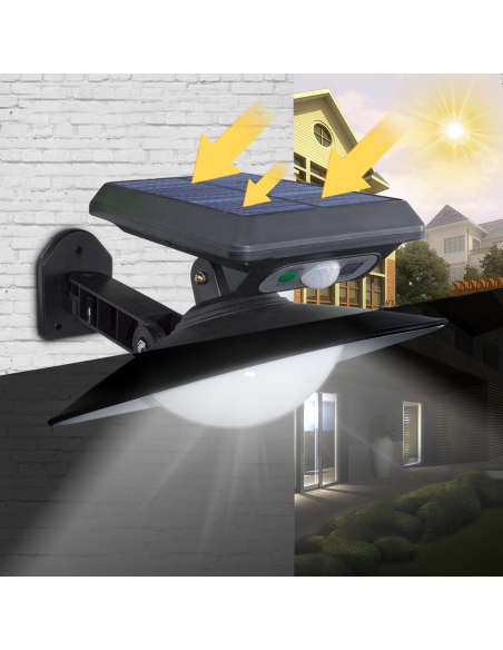 Lampe LED Rechargeable à Solaire IP65 avec Télécommande  Détecteur Infrarouge