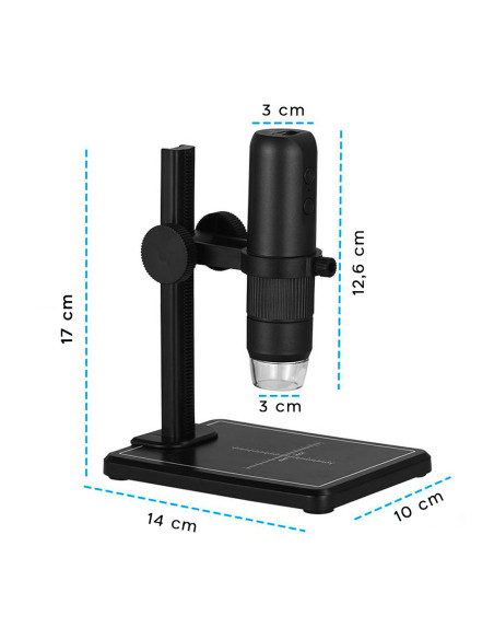 Microscope numérique Wi-Fi LED, grossissement 50x 1000x, résolution HD, Portable